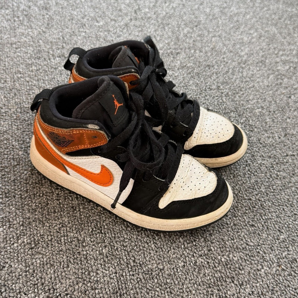 Nike Air Jordan 1 Mid GS 2019 Shattered Backboard‎ Orange Black Size 11C
